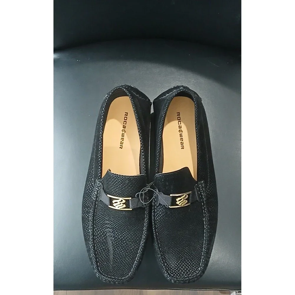 Rocawear Dwight Black Slip On Loafers Oxfords Shoes Men Size 12. NWOB